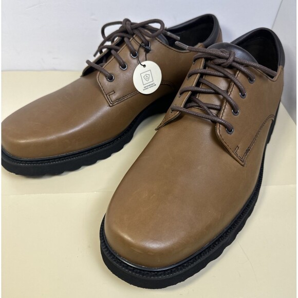 Rockport Northfield TrueTech HydroShield Waterproof Brown Leather Oxford Size 14 - Picture 1 of 10